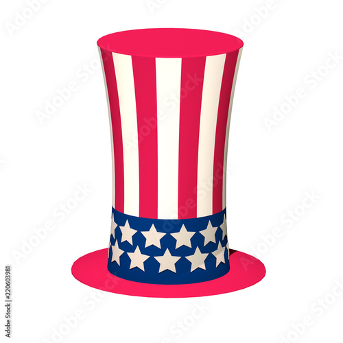 United States President Hat On Isolated White Background - 3D illustration 