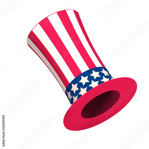 United States President Hat On Isolated White Background - 3D illustration 