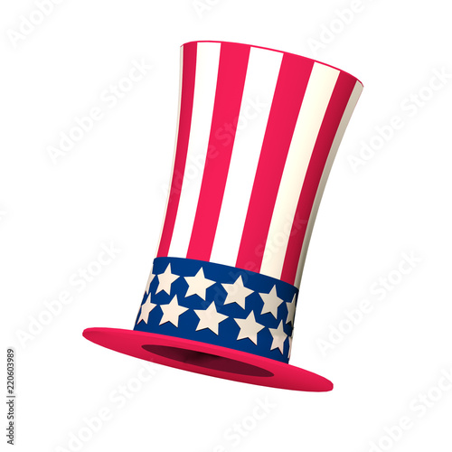 United States President Hat On Isolated White Background - 3D illustration 