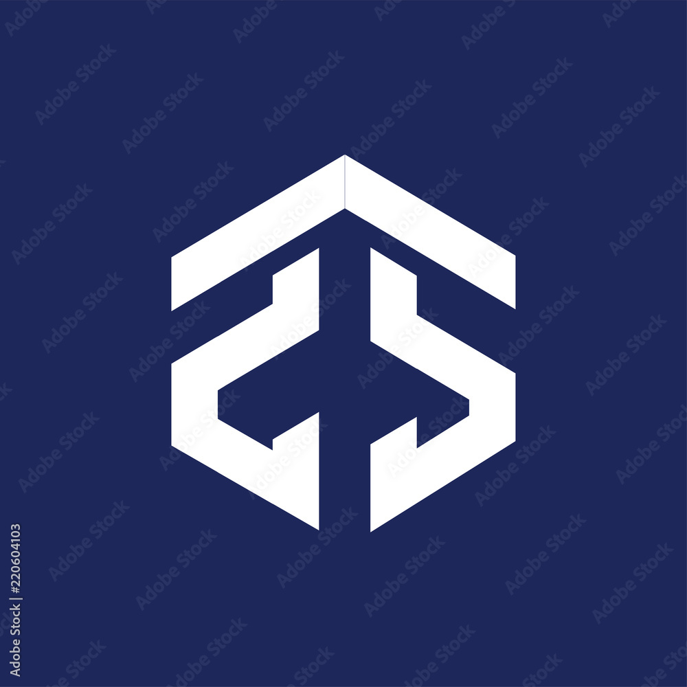 ZS Initial letter hexagonal logo vector ZS Initial letter hexagonal logo vector
