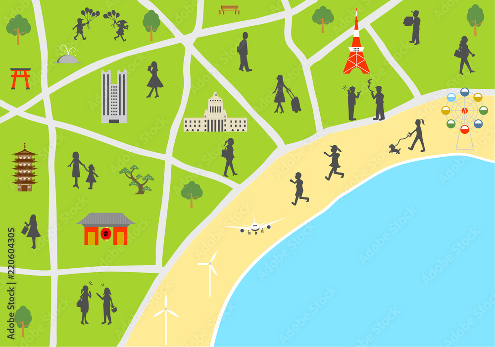 Fototapeta premium 東京 マップ