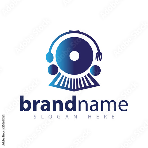 Train food chef logo icon vector template