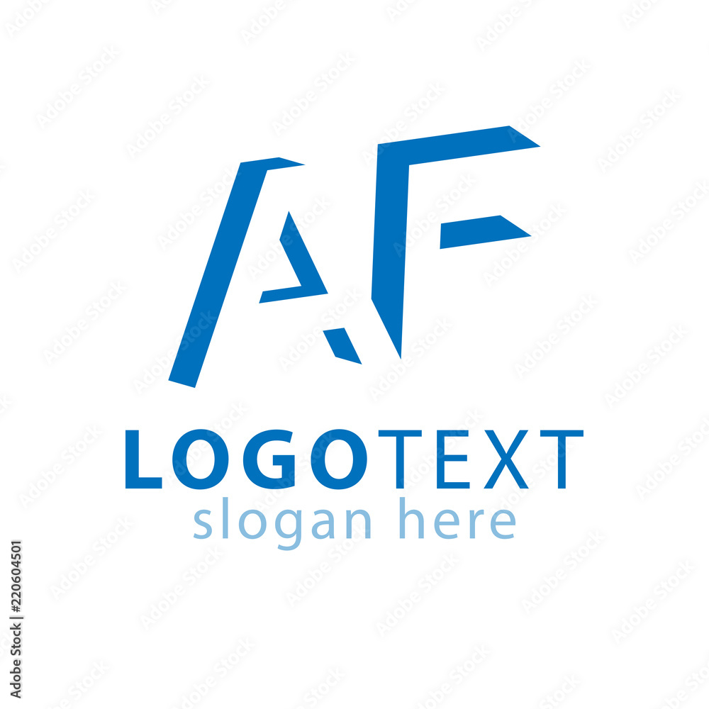 AF initial letter with negative space logo icon vector template