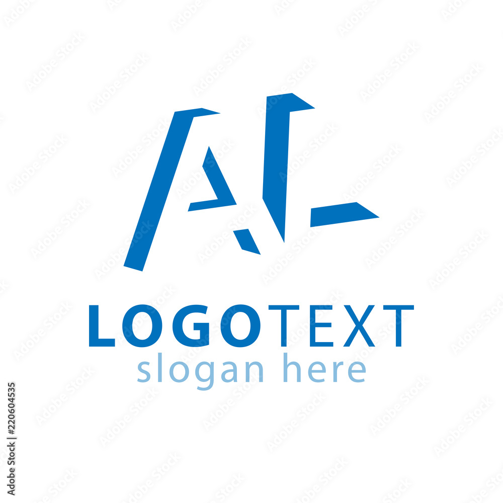 AL initial letter with negative space logo icon vector template