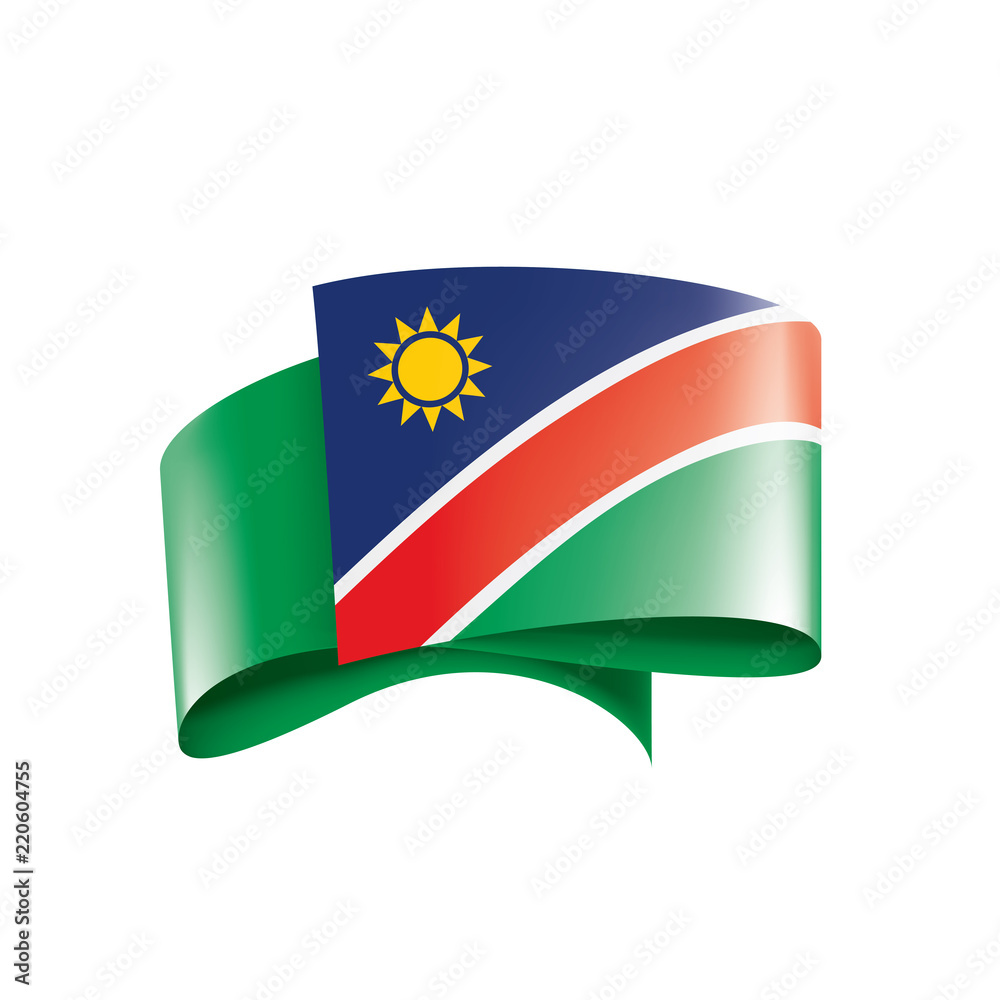 Namibia flag, vector illustration on a white background