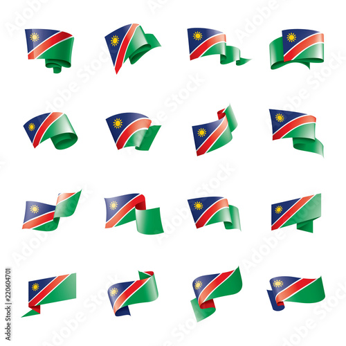 Namibia flag, vector illustration on a white background