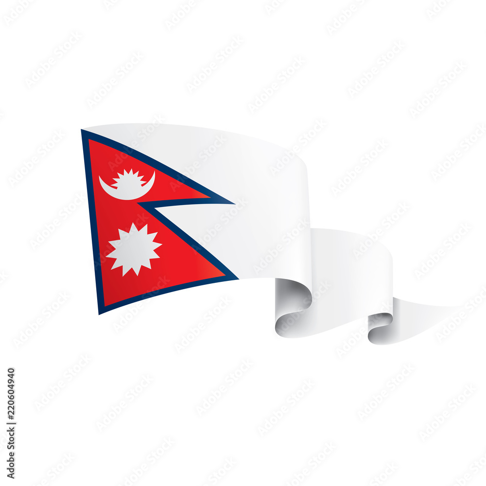 Nepal flag, vector illustration on a white background Nepal flag, vector illustration on a white background