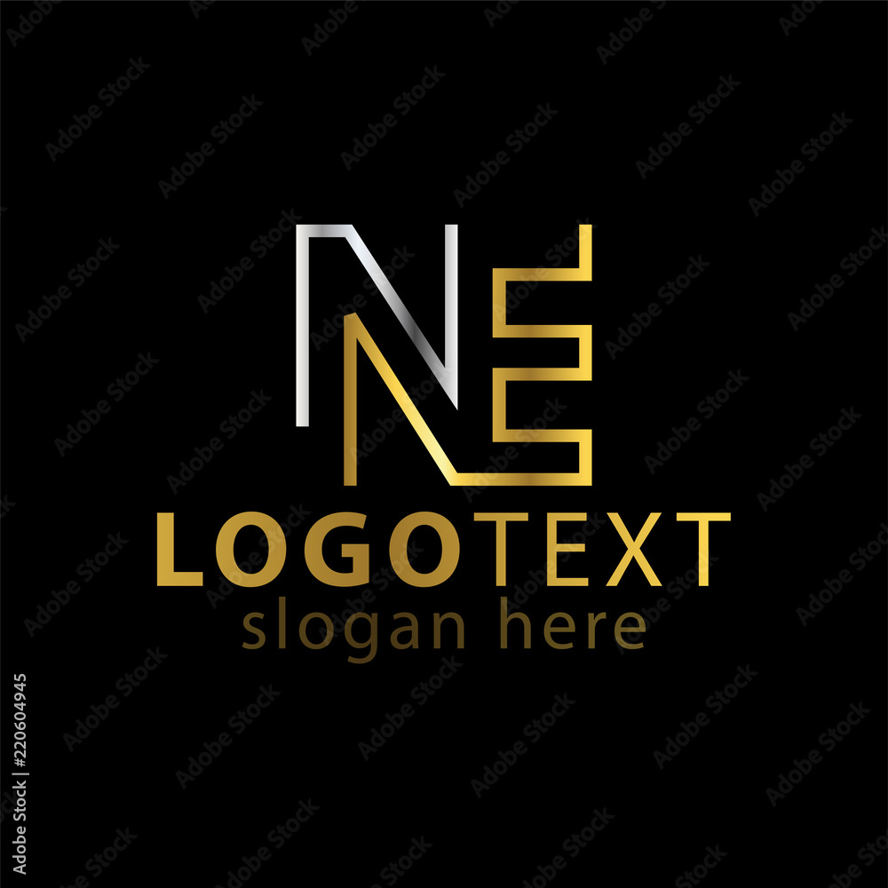 ne initial letter line logo icon vector template