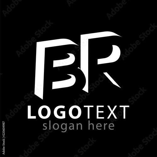 BR initial letter with negative space logo icon vector template