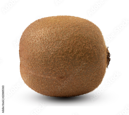 Green kiwi  isolated on white background. with clipping path