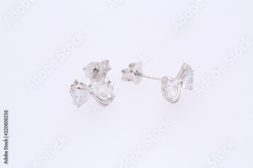 Fashion earring on white background