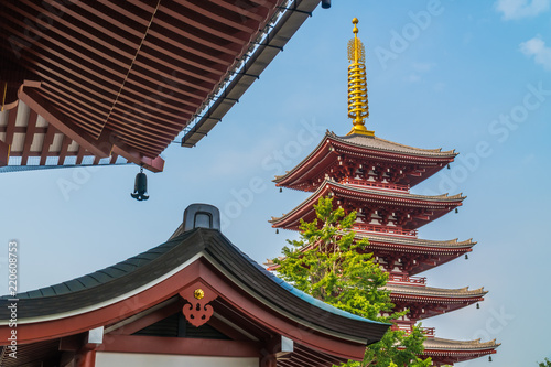 Beautiful architecture building sensoji temple is the famous place for visit in asakusa area photo