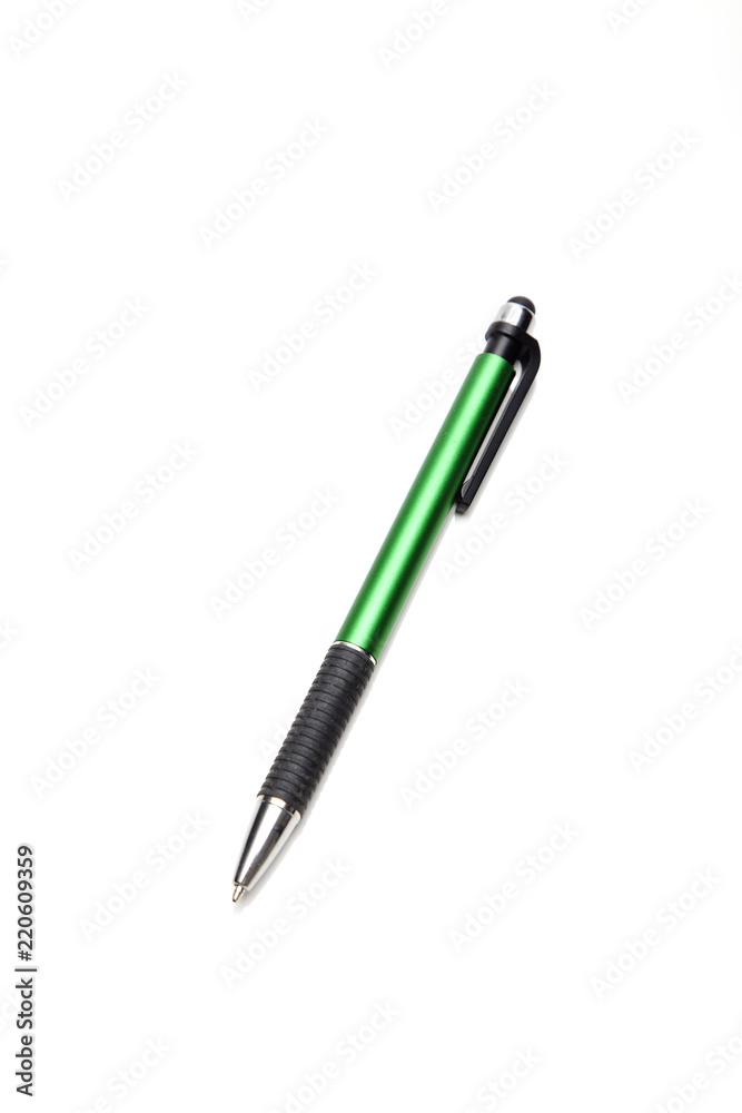 Green pen on white background