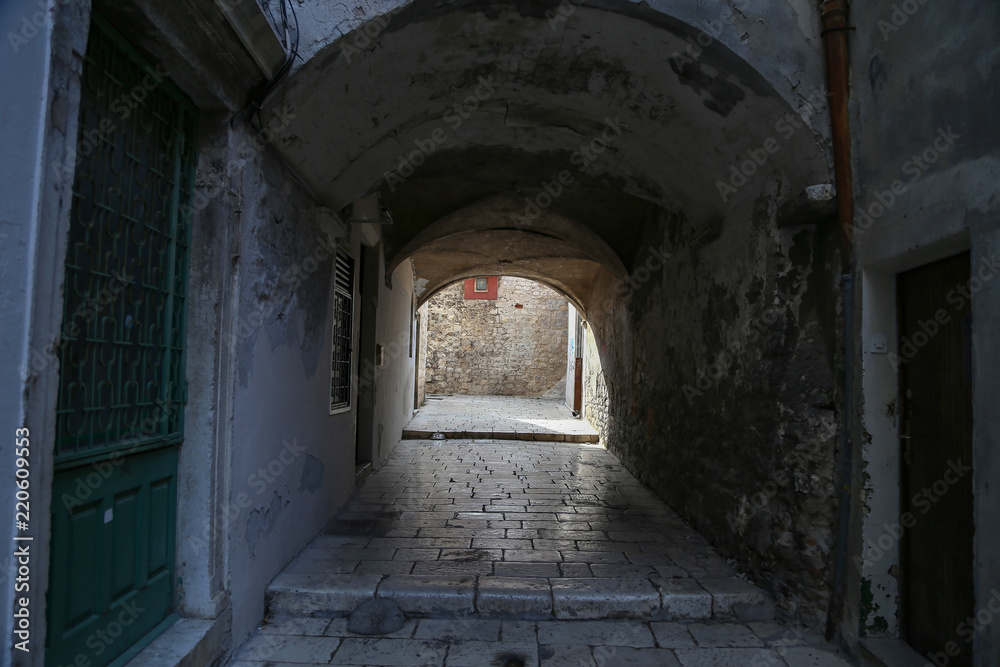 Narrow streets of Šibenik (Croatia)