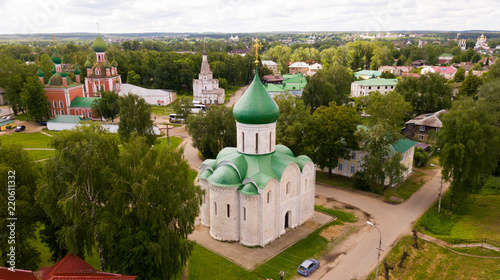 Aerial view of Spaso-Preobrazhensky cathedral in Pereslavl-Zalessky