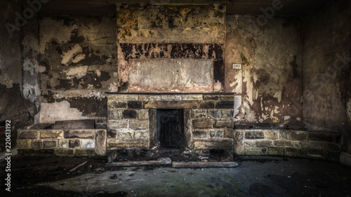 Old ruined abandoned house with a haunting atmosphere