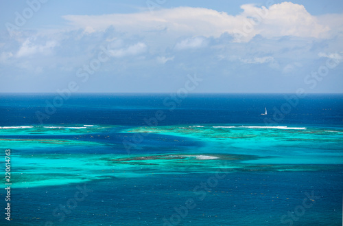 Aerial view of Caribbean sea