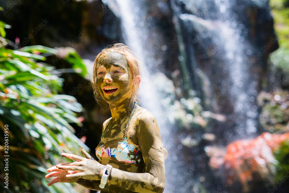 Little girl covered in mud Stock Photo Adobe Stock