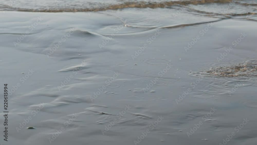 Slow motion close-up young female legs walking on the beach in shallow water Slow motion close-up young female legs walking on the beach in shallow water
