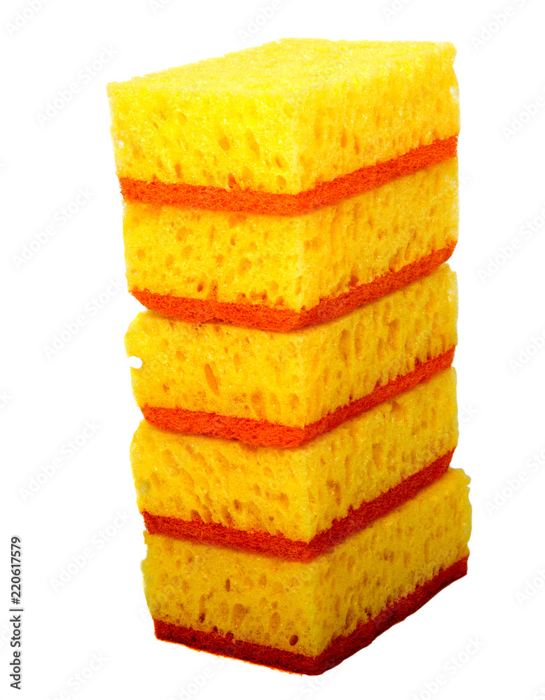 colored kitchen sponges isolated on white background colored kitchen sponges isolated on white background
