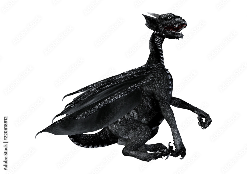 Fototapeta premium 3D Fantasy Fantasy Dragon na białym tle
