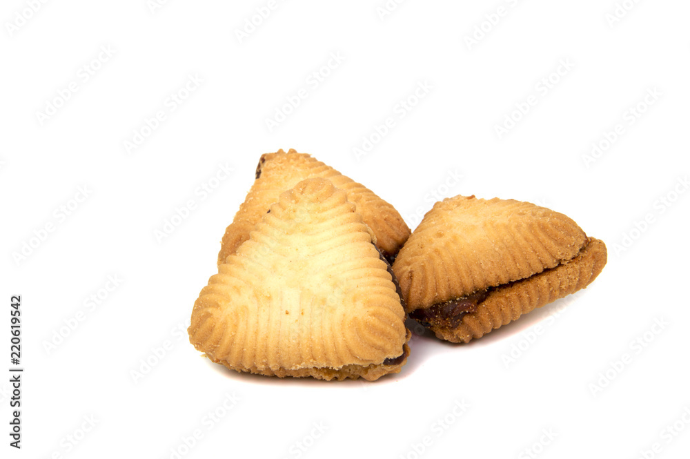 Shortbread biscuits isolated on white background Shortbread biscuits isolated on white background