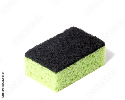 colored kitchen sponges isolated on white background