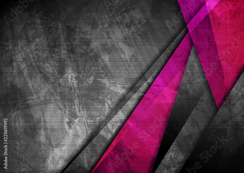 Grunge tech material pink and dark grey background