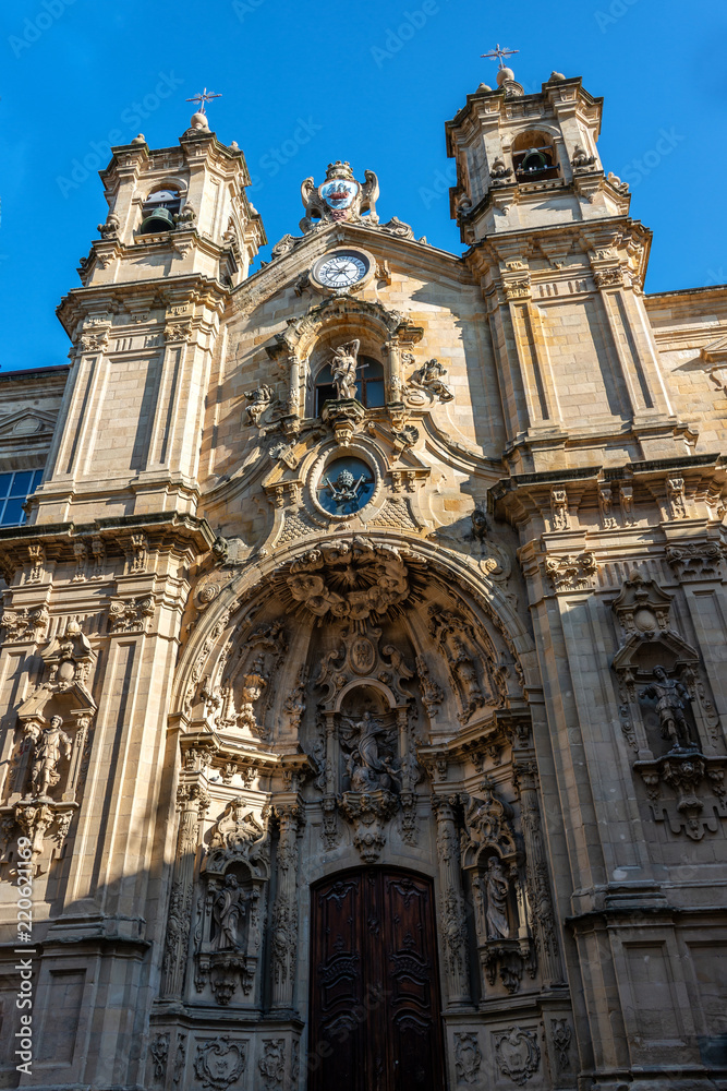 Die Basilika von Santa Maria del Coro, in Parte Vieja (Altstadt), San Sebastian (Donostia), Baskenland, Spanien