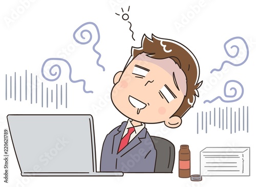 疲れているビジネスマンのイラスト