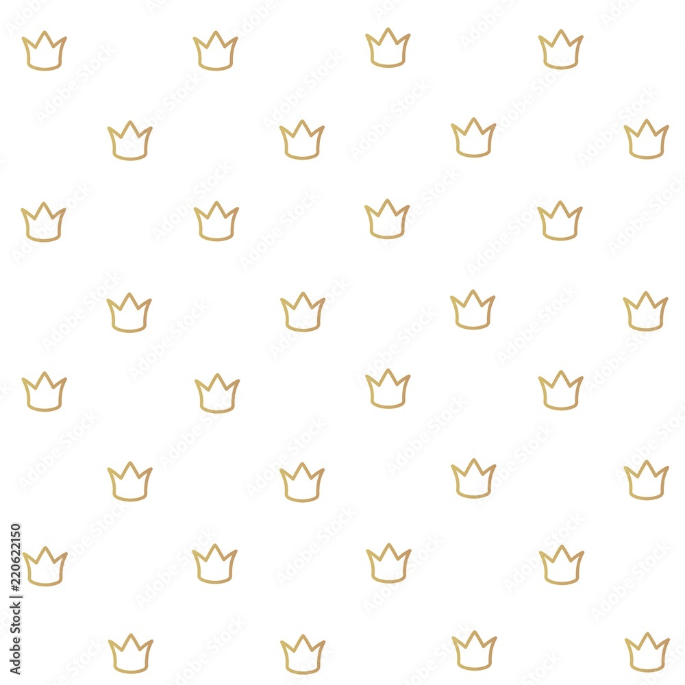 Seamless pattern from gold crown shape isolated on a white background Seamless pattern from gold crown shape isolated on a white background