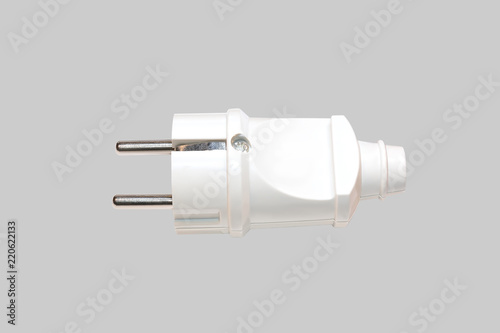 Electric plug isolated on gray background