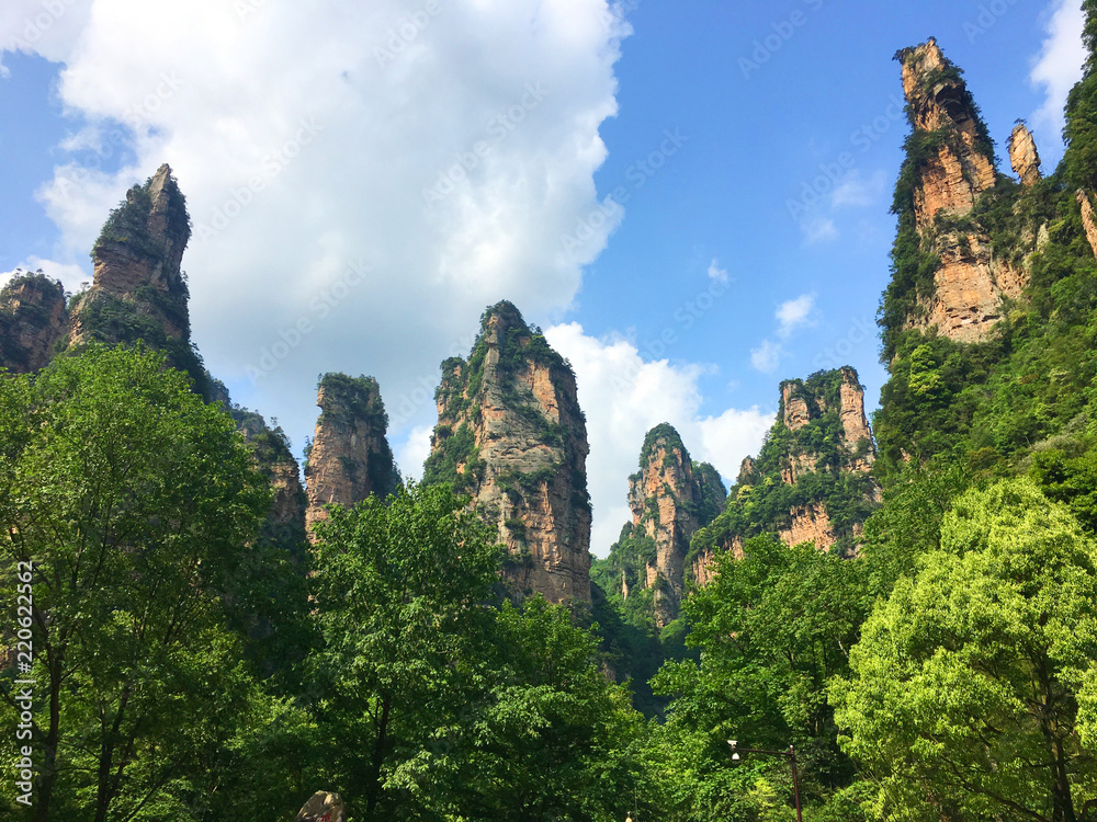 中国武陵源の山々