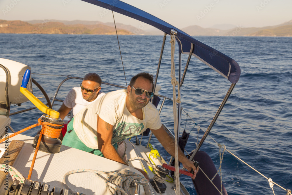 Fototapeta premium Men on The Boat