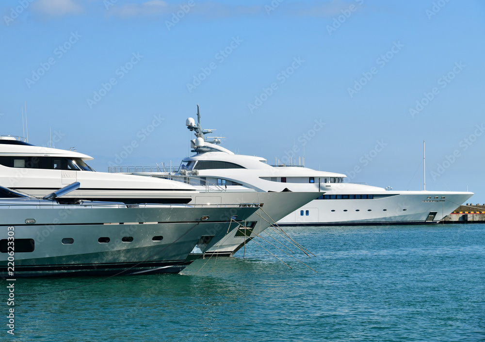 modern yacht in the seaport in Sochi, Russia