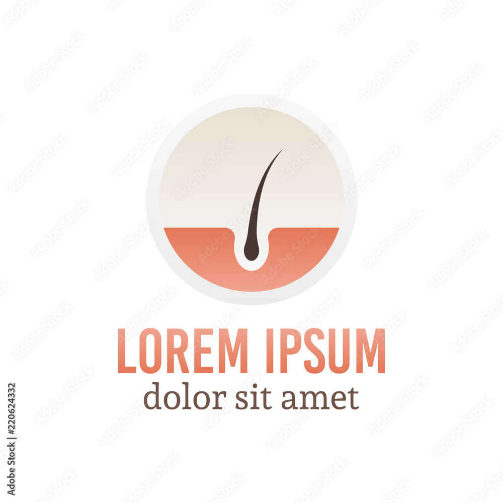 Fototapeta premium Hair follicle diagnostic center round logo