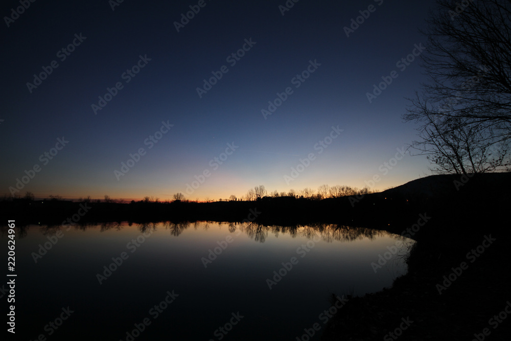 Obraz premium Tramonto sulle torbiere di Iseo