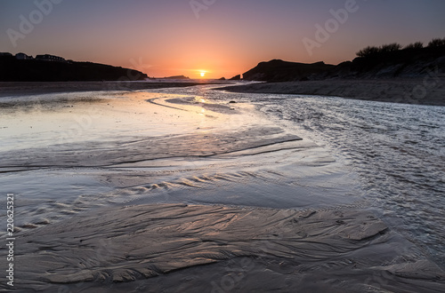 Sunset, Porth Beach, Cornwall