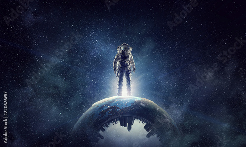 Fotografie Spaceman and his mission. Mixed media