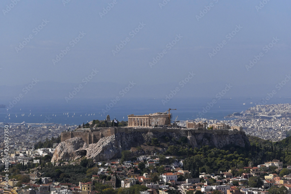 Greece, Athens panoramic view, Parthenon on Acropolis hill