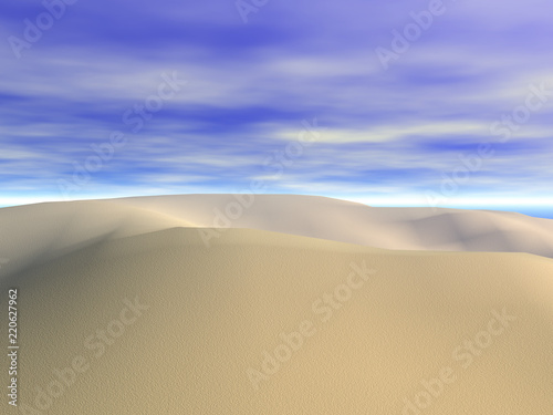 Wüstenlandschaft unter blauem Himmel