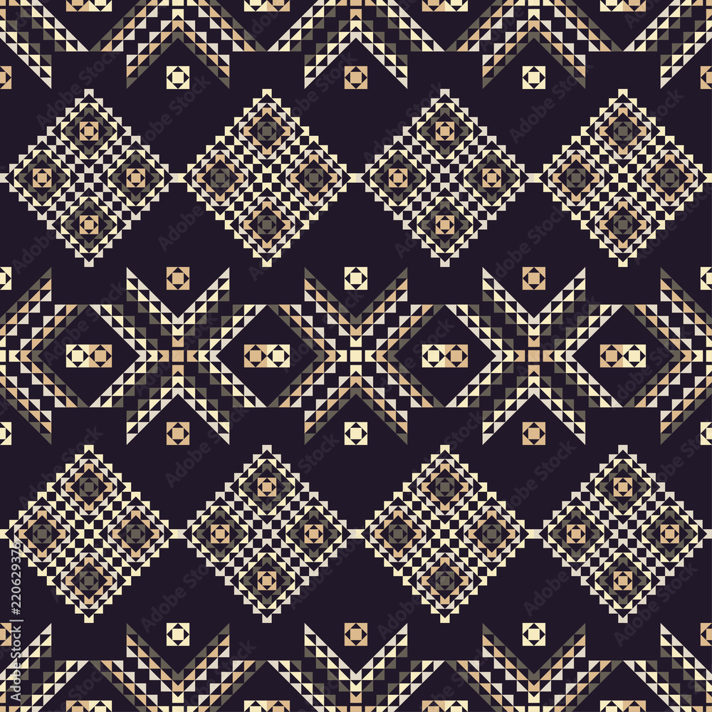 Fototapeta premium Ethnic boho seamless pattern. Traditional ornament. Geometric background. Tribal pattern. Folk motif. Textile rapport.