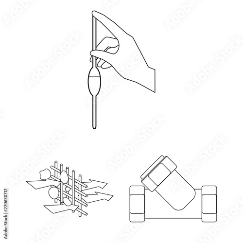 Water filtration system outline icons in set collection for design. Cleaning equipment vector symbol stock web illustration.