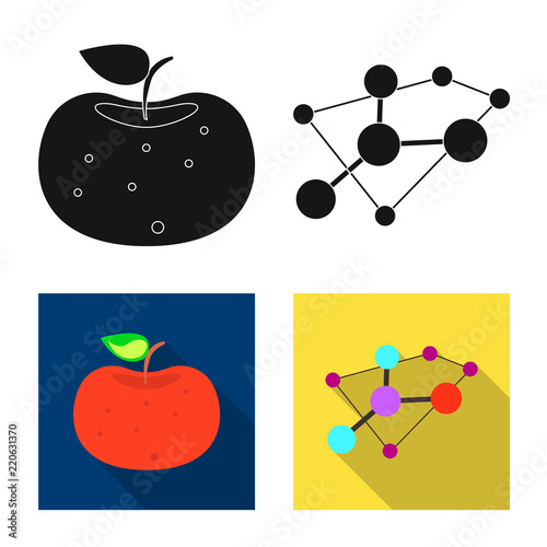 Vector illustration of genetic and plant sign. Set of genetic and biotechnology vector icon for stock.
