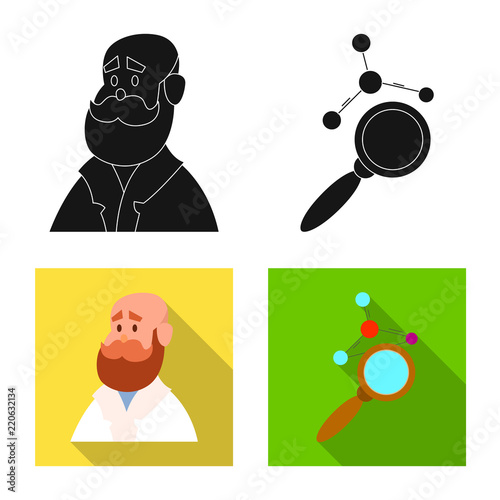 Isolated object of genetic and plant icon. Set of genetic and biotechnology stock vector illustration.