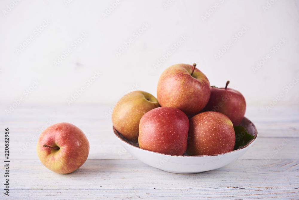 Fresh Juicy Ripe red apples in bowl Fresh Juicy Ripe red apples in bowl
