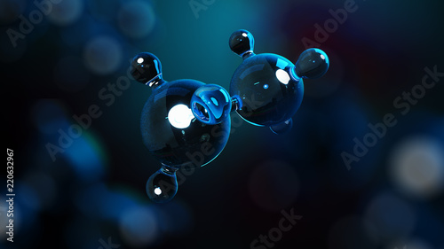 3D illustration molecules. Atoms bacgkround. Medical background. Molecular structure at the atomic level.