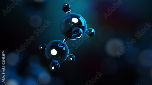 3D illustration molecules. Atoms bacgkround. Medical background. Molecular structure at the atomic level.