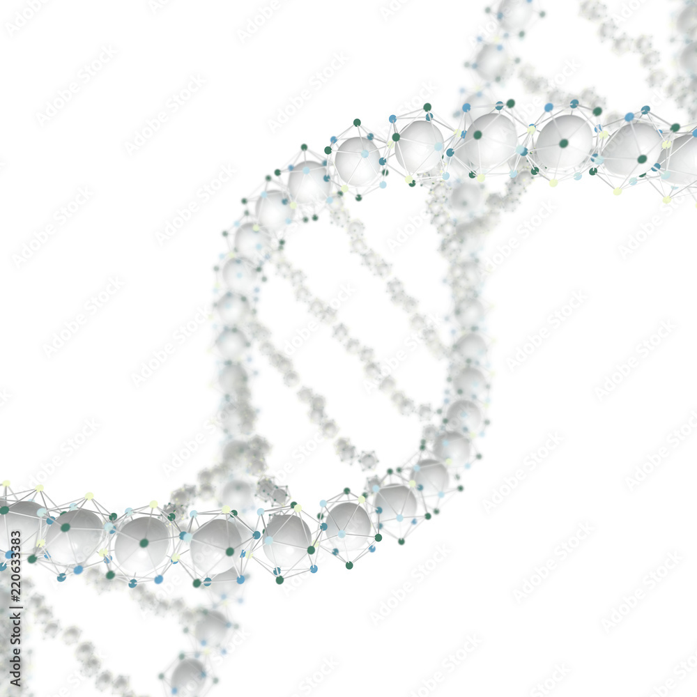 DNA chain. Abstract scientific background. 3D rendering DNA chain. Abstract scientific background. 3D rendering