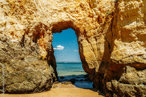 Rocks And Ocean Landscape In Lagos  Algarve Of Portugal